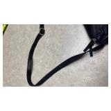 Black Leather Shoulder Bag with Silver Hardware