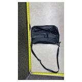 Black Leather Shoulder Bag with Silver Hardware