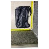 Black Leather Shoulder Bag with Silver Hardware