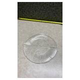 Clear Glass Leaf-Shaped Serving Platter