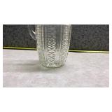 Clear Glass Pitcher with Diamond Pattern