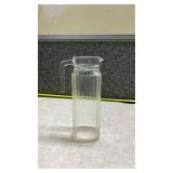 Ribbed Glass Water Pitcher with Pour Spout