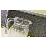 Ribbed Glass Water Pitcher with Pour Spout