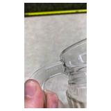 Ribbed Glass Water Pitcher with Pour Spout