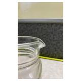 Ribbed Glass Water Pitcher with Pour Spout