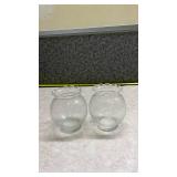 Clear Glass Hurricane Globes with Ruffled Rim