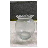 Clear Glass Hurricane Globes with Ruffled Rim