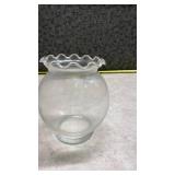 Clear Glass Hurricane Globes with Ruffled Rim