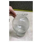 Clear Glass Hurricane Globes with Ruffled Rim