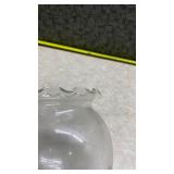 Clear Glass Hurricane Globes with Ruffled Rim