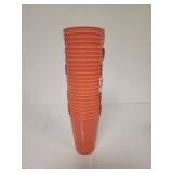 Stack of Peach Plastic Party Cups 24pk - Retail: $10