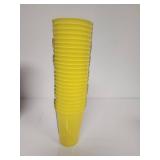 Stack of Yellow Plastic Party Cups 24pk - Retail: $10