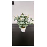 Artificial Eucalyptus Plant in White Ceramic Pot - Retail: $12