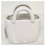 White Ceramic Handled Decorative Vase - Retail: $15