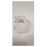 White Ceramic Handled Decorative Vase - Retail: $15