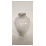 White Ceramic Ribbed Vase - Retail: $25
