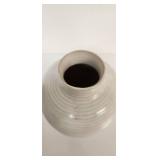 White Ceramic Ribbed Vase - Retail: $25