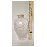 White Ceramic Ribbed Vase - Retail: $25