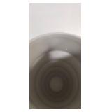 Modern White Ceramic Ribbed Vase (Chipped) - Retail: $35