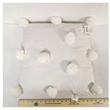 White Pom Pom Throw Pillow - Retail: $8