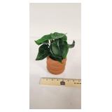 Artificial Philodendron in Textured Terra Cotta Planter - Retail: $15