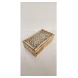 Decorative Oak Wood Box with Mesh Top 9-INCH - Retail: $25
