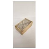 Decorative Wooden Storage Box with Patterned Lid 10-INCH length  - Retail: $25