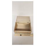 Decorative Wooden Storage Box with Patterned Lid 10-INCH length  - Retail: $25