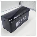 Modern Black Metal Bread Box - Retail: $15