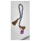 Blue Wood Bead Garland with Tassels 2Pcs - Retail: $15