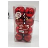 Red Christmas Ball Ornaments - 16 Count - Retail: $3