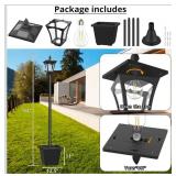 Black Outdoor Post Light Fixture with planter - Retail: $25