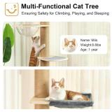 Retails for $153! FUKUMARU Floor to Ceiling Cat Tree, 6 Level Adjustable Height (5.7-9.8 ft) Climbing Tower with Thickened Scratching Posts, Cats Activity Center with Transparent Capsule and Cozy Hamm