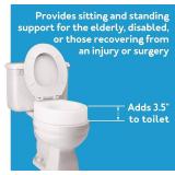 Carex Toilet Seat Riser, Elongated Raised Toilet Seat Adds 3.5 inches to Toilet Height, for Assistance Bending or Sitting, 300 Pound Weight Capacity Toilet Riser