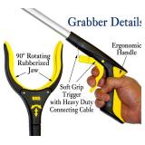 RMS 2-Pack 32 Inch Extra Long Grabber Reacher with Rotating Jaw - Mobility Aid Reaching Assist Tool (Yellow)