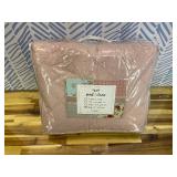 Soul & Lane Blush Diamond Cotton Quilt Set - King Size with 2 Shams, Shabby Chic Quilted Comforter, Lightweight Romantic Diamond Pattern Bedspread in Soft Pink, Scalloped Edge Bedding with Lace Trim