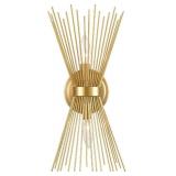 YUBOLE Brass 2-Light Vanity Light Mid-Century Modern Starburst Wall Sconce Lamp Sunburst Sconce Art Decor