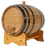1 Gallon Oak Aging Barrel (5 Liter) with Stand, Bung and Spigot - Wooden Mini Whiskey Barrel - Charred Oak Barrels for Aging Whiskey, Bourbon, Cocktails, Rum, Tequila, Mead Wine