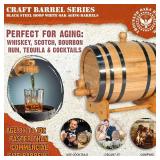 1 Gallon Oak Aging Barrel (5 Liter) with Stand, Bung and Spigot - Wooden Mini Whiskey Barrel - Charred Oak Barrels for Aging Whiskey, Bourbon, Cocktails, Rum, Tequila, Mead Wine