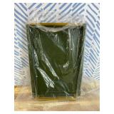 Green Decorative Serving Tray,Rectangular Tray for Coffee Table,Faux Leather Serving Tray with Handles for Ottoman,Shagreen Leather Tray for Bathroom