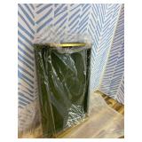 Green Decorative Serving Tray,Rectangular Tray for Coffee Table,Faux Leather Serving Tray with Handles for Ottoman,Shagreen Leather Tray for Bathroom