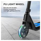 Electric Scooter for Kids Age 6-10, Kick-Start Boost Scooter with Adjustable Speed and Height, Flash Wheel & Deck Lights