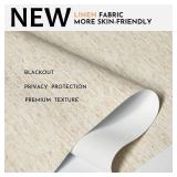 Persilux Blackout Roller Shades for Window Blinds,Cordless,Linen Fabric,Thermal Insulated Fabric UV Protection Shades for Home,Office,Bedroom,Door,Blackout-Cream,30" W X 72" H