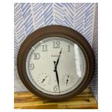 Retails for $143! CLXEAST 24 Inch Illuminated in/Outdoor Lighted Atomic Analog Wall Clock with Thermometer & Hygrometer, Oversized Large Waterproof Wall Clocks for Living Room Decor,Bronze Finish