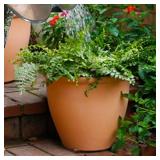 Worth Garden 2-Pack 15" Dia. Round Planters - Large Plastic Plant Pots with Drainage Hole for Indoor & Outdoor Use- Lightweight Decorative Flower Tree Containers for Porch, Patio, Yard, or Deck