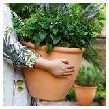 Worth Garden 2-Pack 15" Dia. Round Planters - Large Plastic Plant Pots with Drainage Hole for Indoor & Outdoor Use- Lightweight Decorative Flower Tree Containers for Porch, Patio, Yard, or Deck