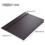KINGFOM Ultra-Smooth PU Leather Desk Pad & Mat Office Desk Drawing & Writing Board A3/ A4 File Paper Clip Table Protector Mat on Top Large 24