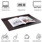 KINGFOM Ultra-Smooth PU Leather Desk Pad & Mat Office Desk Drawing & Writing Board A3/ A4 File Paper Clip Table Protector Mat on Top Large 24