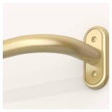 Wrap Around Curtain Rods Gold, Blackout Heavy Duty Curtain Pole for Windows 48 to 84 Inch, 1" Decorative Room Darkening Curved Modern Drapery Rod (Gold/Unique Design/All Matel)