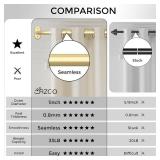 Wrap Around Curtain Rods Gold, Blackout Heavy Duty Curtain Pole for Windows 48 to 84 Inch, 1" Decorative Room Darkening Curved Modern Drapery Rod (Gold/Unique Design/All Matel)